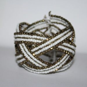 White and gold cuff bracelet